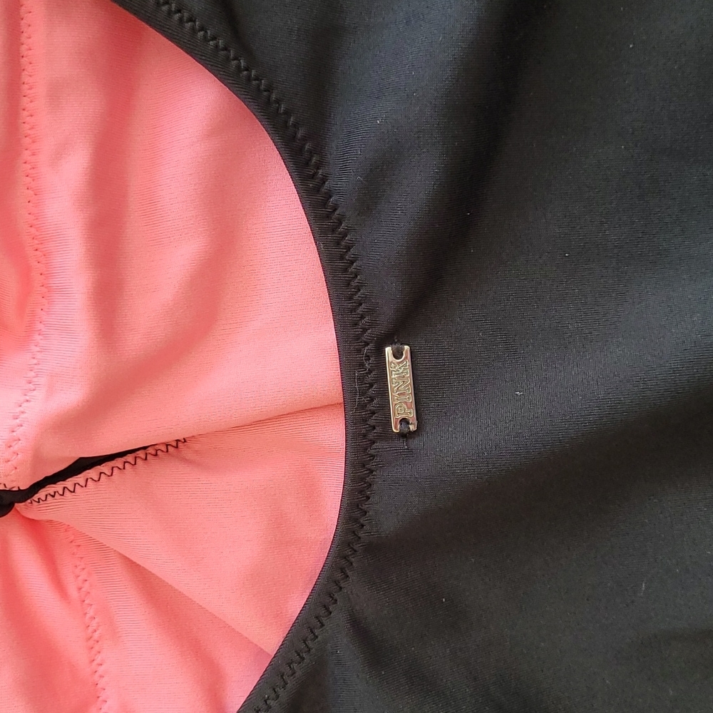 Pink Victoria’s Secret Black Tie Front One Piece Swimsuit Size Medium - Picture 9 of 11